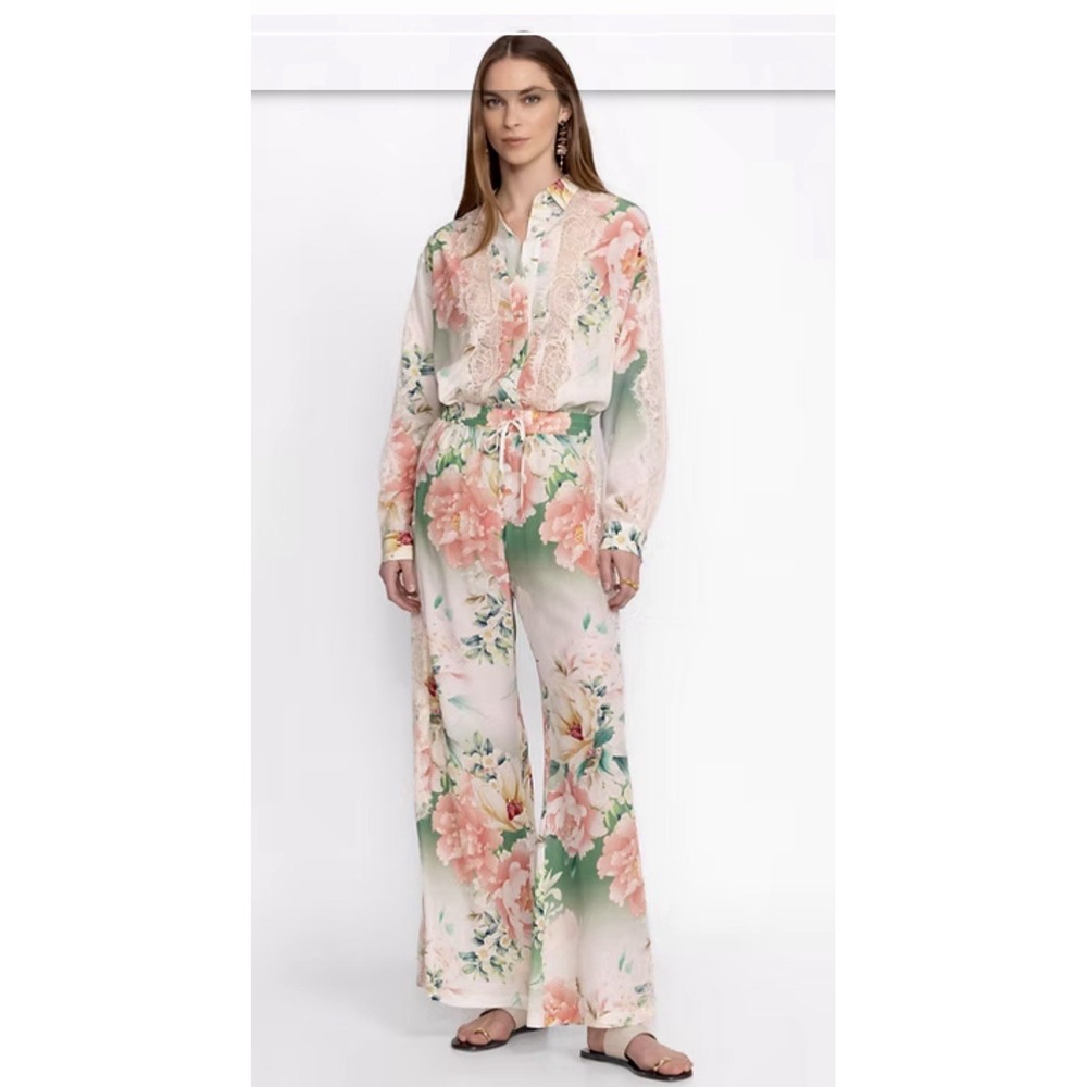 Johnny Was Ruksanna  Pants 100% Silk Rare Luxe XS